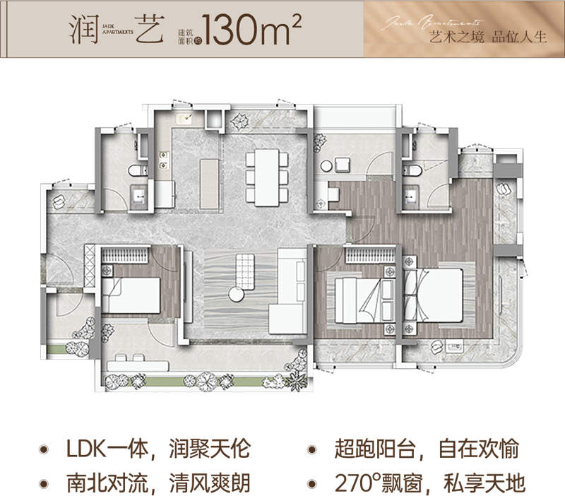 华润置地天河润府 1 3 O 平米
